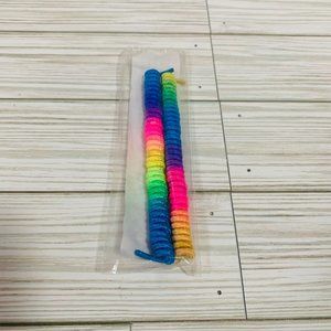 Vintage Magic Shoe Laces Coiled Curled Tye Dye  1 Pair NOS